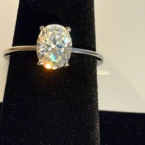 Sterling Silver Moissanite 2 CTW, WSD Ring
